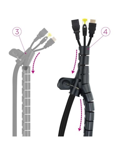 ORGANIZADOR DE CABLES FLEXIBLE 25MM 2M NEGRO...