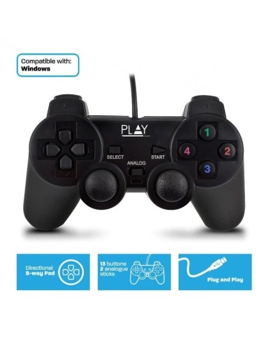 GAMEPAD USB EWENT PL3330 NEGRO PN: PL3330 EAN:...