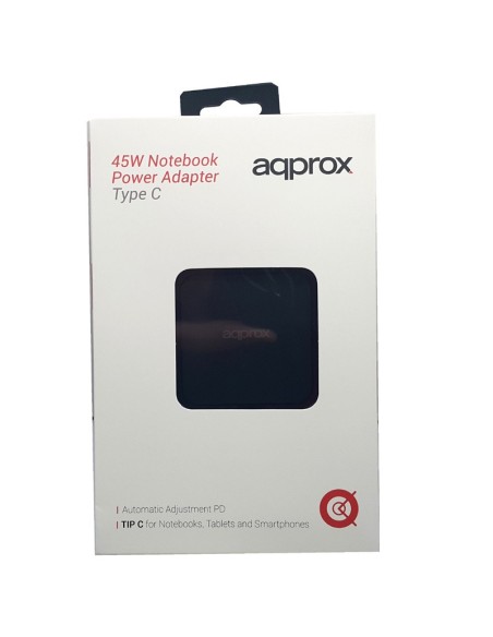 ALIMENTADOR PORT. 45W APPROX   TYPE C AUTOMATICO NEGRO PN: APPA45C EAN: 8435099526643   