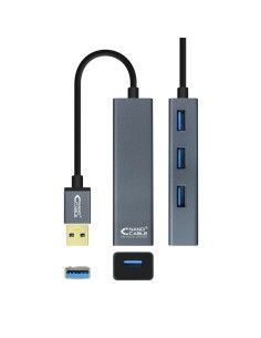 HUB USB 3.0 USB-A/M ALUMINIO N ANO CABLE CORTO PN:...