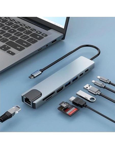 MINI DOCK USB TYPE C COOLBOX   C81 USB 3.0 HDMI RJ45 SD/MSD PN: COO-DOCK-C-81 EAN: 8436624420276   