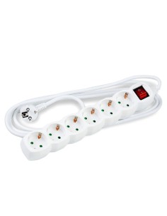 REGLETA 6 TOMAS TECKNIK BLANCA 5M 16A PN: MT6W5MS1,5-W...