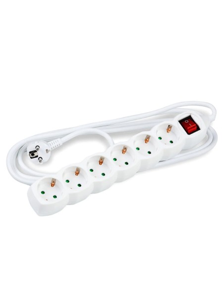 REGLETA 6 TOMAS TECKNIK BLANCA 5M 16A PN: MT6W5MS1,5-W EAN: 5999565654368   