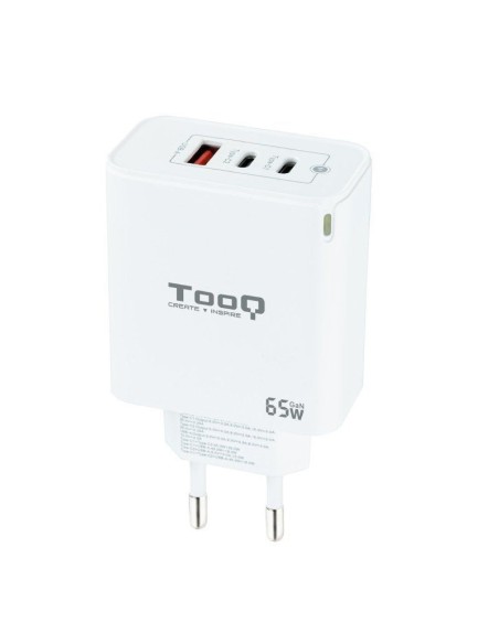 CARGADOR  5V ENCHUFE TOOQ 2 X  TYPE C 1 X USB A BLANCO PN: TQWC-GANQC2PD65W EAN: 8433281012585   