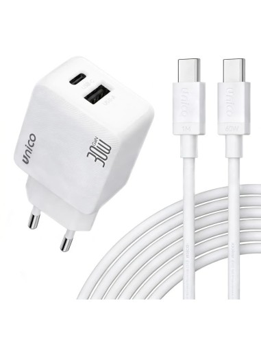 CARGADOR  5V ENCHUFE X1 USB C  X1 USB A 30W...